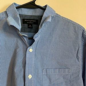 Men’s Banana Republic Dress Shirt Blue, White